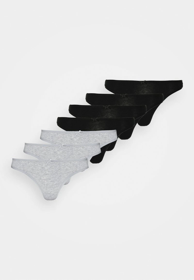 Anna Field GEORGINA 7PP THONG COTTON - Tanga - Black/grey, Mujer 7 Anna Field GEORGINA 7PP THONG COTTON - Tanga - Black/grey, Mujer - Imagen 5
