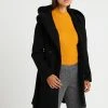 Anna Field DOUBLE BREASTED COAT WITH HOOD - Abrigo Clásico - Black, Mujer