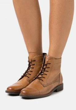 Anna Field LEATHER - Botines Con Cordones - Cognac, Mujer