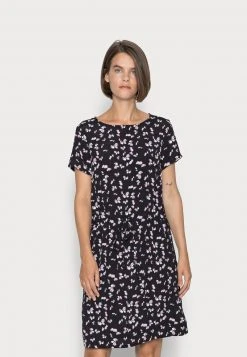 Anna Field WOVEN DRESS BASIC TUNNEL - Vestido Informal - Black/lilac, Mujer
