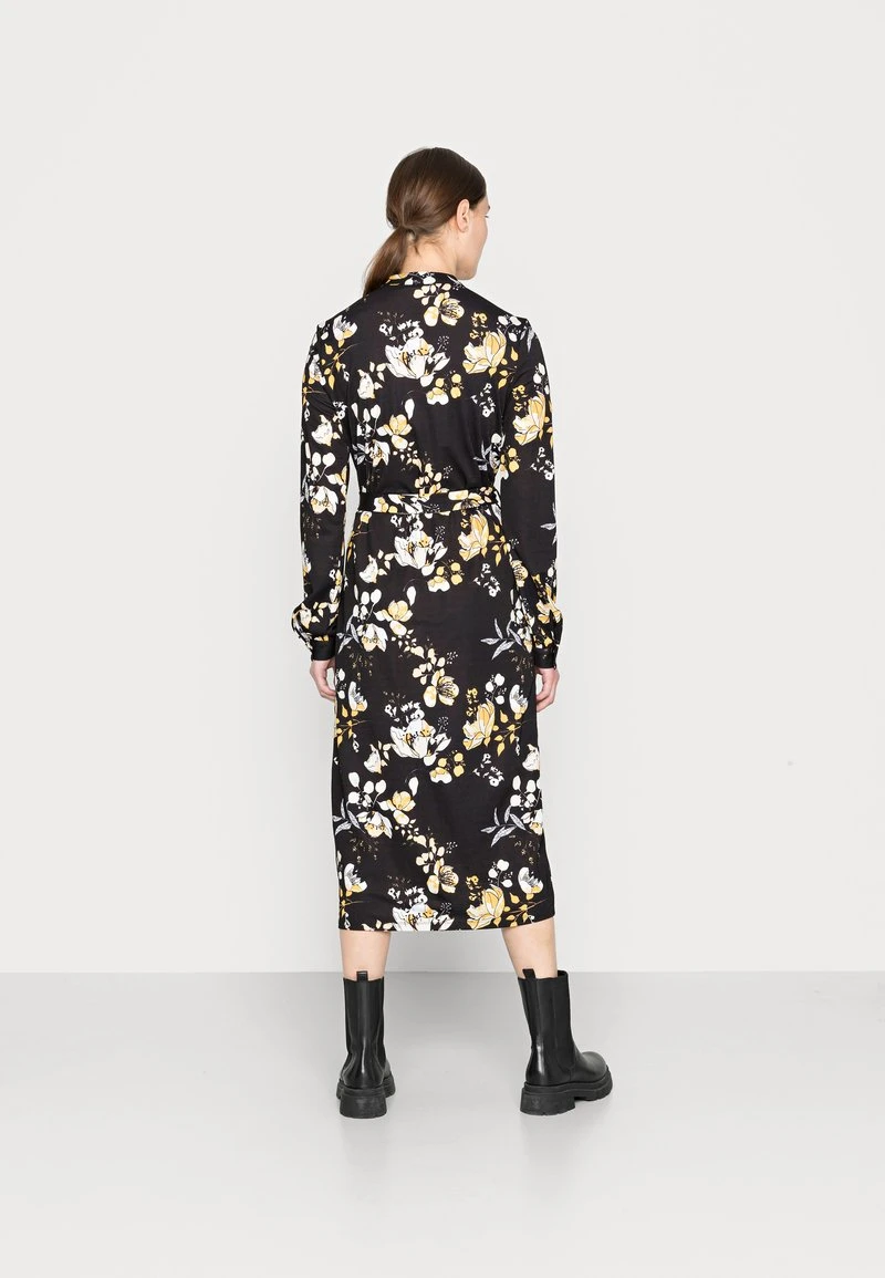 Anna Field SHIRT COLLAR MIDI BELTED DRESS - Vestido Camisero - Black/yellow/white, Mujer 5 Anna Field SHIRT COLLAR MIDI BELTED DRESS - Vestido Camisero - Black/yellow/white, Mujer - Imagen 3