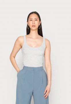 Anna Field Top - Mottled Grey, Mujer