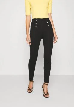 Anna Field Punto Leggings With Button Detail - Leggings - Black, Mujer