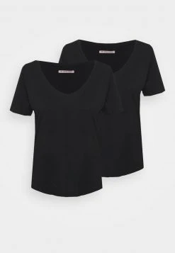 Anna Field Camiseta Básica - Black, Mujer