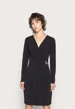 Anna Field LONG SLEEVES RING BUCKLE DRESS - Vestido De Tubo - Black, Mujer