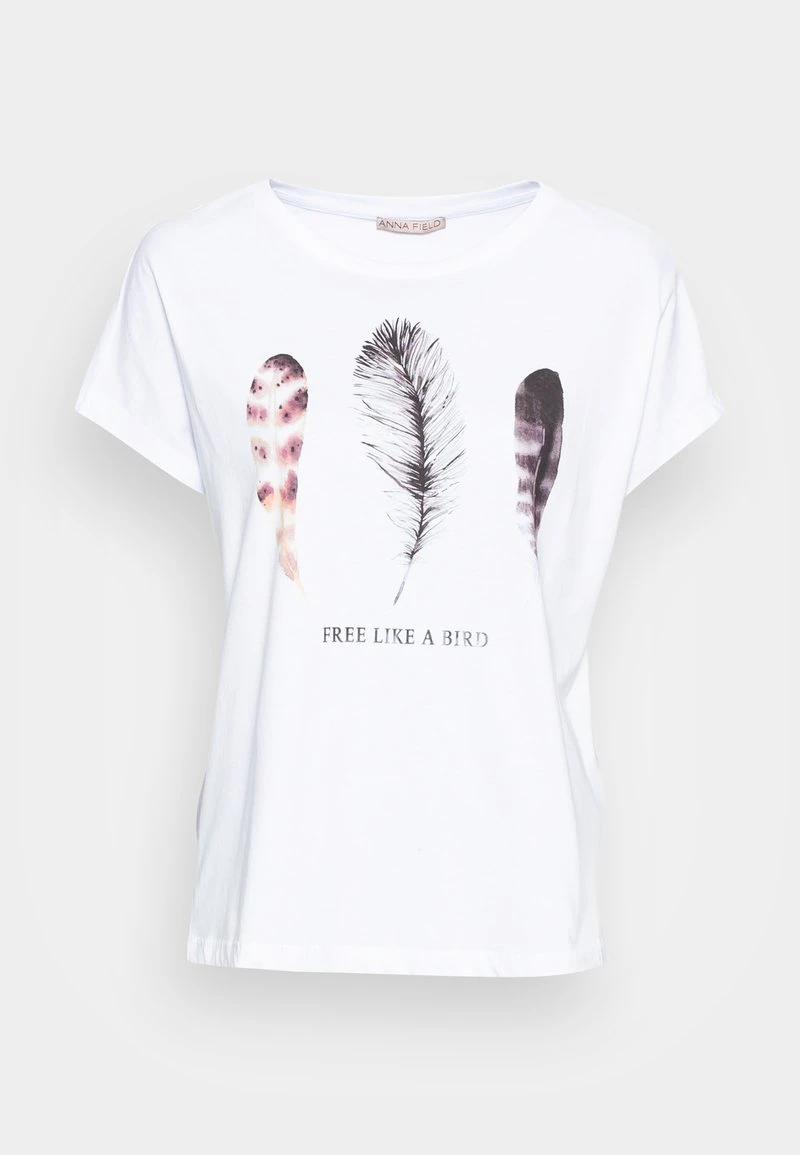 Anna Field FRANCESCA FREE LIKE A BIRD FEATHER TEE - Camiseta Estampada - White, Mujer 6 Anna Field FRANCESCA FREE LIKE A BIRD FEATHER TEE - Camiseta Estampada - White, Mujer - Imagen 4