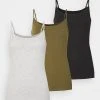 Anna Field 3er PACK - Top - Black/mottled Light Grey/khaki, Mujer -Anna Field Ventas 2022 446a104e41e0470fa7c6440192f5b199