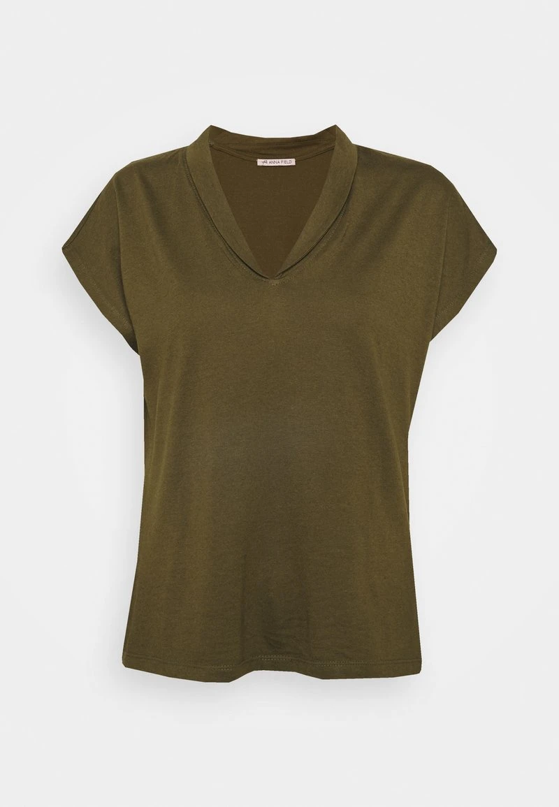 Anna Field Camiseta Básica - Khaki, Mujer 6 Anna Field Camiseta Básica - Khaki, Mujer - Imagen 4