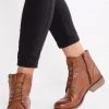 Anna Field LEATHER BOOTIES - Botines Bajos - Cognac, Mujer