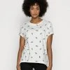 Anna Field MANDALA FEATHER TEE - Camiseta Estampada - White, Mujer