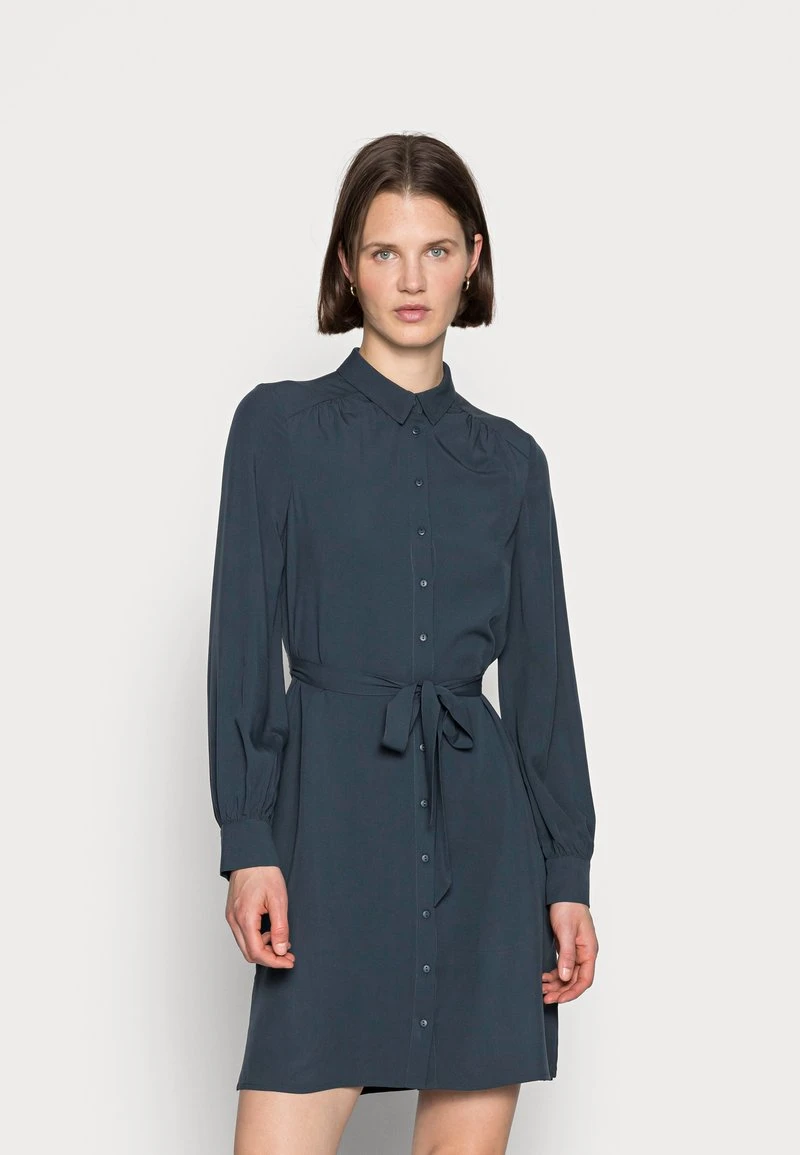Anna Field WOVEN BLOUSE DRESS PLEATS BELT - Vestido Informal - Dark Blue, Mujer 3 Anna Field WOVEN BLOUSE DRESS PLEATS BELT - Vestido Informal - Dark Blue, Mujer