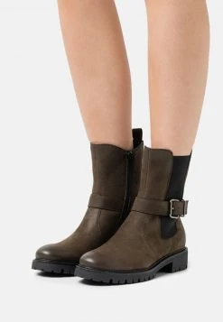 Anna Field LEATHER - Botines - Khaki, Mujer