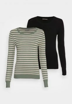 Anna Field 2 PACK JUMPER - Jersey De Punto - Black, Green/beige, Mujer -Anna Field Ventas 2022 5ce1fc0dfd6c4a9ba6c0166061bd2645