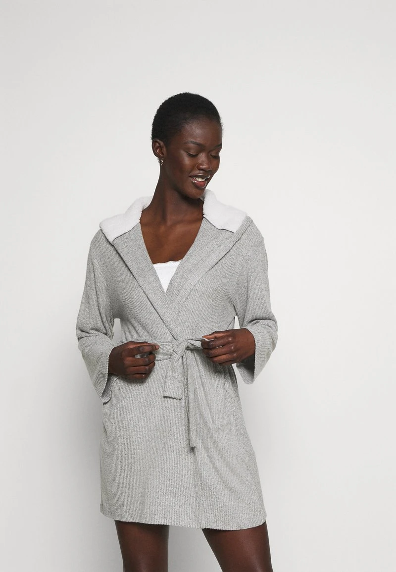 Anna Field RIBBED BATHROBE - Albornoz - Grey, Mujer 3 Anna Field RIBBED BATHROBE - Albornoz - Grey, Mujer