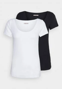 Anna Field 2 PACK - Camiseta Básica - Black/white, Mujer