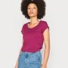 Anna Field Camiseta Básica - Dark Red, Mujer