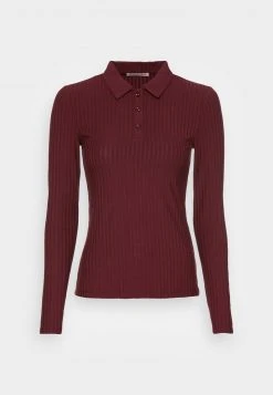 Anna Field RIBBED POLO LONGSLEEVE - Camiseta De Manga Larga - Dark Red, Mujer -Anna Field Ventas 2022 7b605d423b444246bec8aaa513ccd0cd