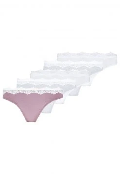 Anna Field CANDY 5 PACK THONG - COTTON/ LACE - Tanga - Grey/pink/white, Mujer