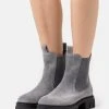 Anna Field LEATHER - Botines Con Plataforma - Grey, Mujer