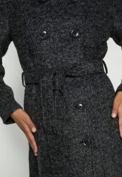 Anna Field DOUBLE BREASTED COAT WITH HOOD - Abrigo Clásico - Mottled Dark Grey, Mujer -Anna Field Ventas 2022 8e82a0d3060a4a67a42963876e3bdf64