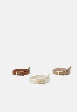 Anna Field 3 PACK - Cinturón - Cognac/off-white, Mujer