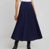 Anna Field Plisse A-line Midi Skirt - Falda Acampanada - Maritime Blue, Mujer