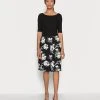 Anna Field BOAT NECK PRINT DRESS WITH SOLID SKIRT - Vestido Ligero - Black, Mujer -Anna Field Ventas 2022 9e98ffa2f9f24d75a63d7a080d655683