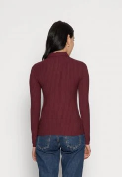 Anna Field RIBBED POLO LONGSLEEVE - Camiseta De Manga Larga - Dark Red, Mujer -Anna Field Ventas 2022 9ee6b0466f62421d992c9fd0e4d2bb12