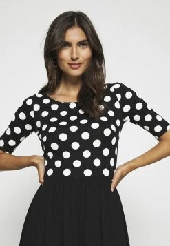 Anna Field BOAT NECK PRINT DRESS WITH SOLID SKIRT - Vestido Ligero - Black/white, Mujer -Anna Field Ventas 2022 a03c8061d73243bb975e1f21cb1df6b5