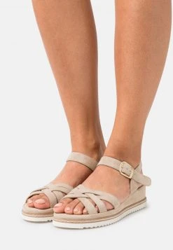 Anna Field LEATHER - Sandalias De Cuña - Beige, Mujer
