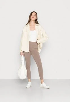 Anna Field 2 PACK - Leggings - Black/mottled Light Brown, Mujer