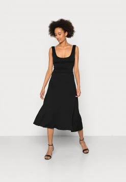 Anna Field WIDE STRAP FIT MIDI DRESS - Vestido Ligero - Black, Mujer