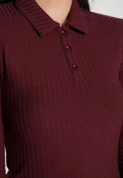 Anna Field RIBBED POLO LONGSLEEVE - Camiseta De Manga Larga - Dark Red, Mujer -Anna Field Ventas 2022 b59db13e636b4b63a1a7c0bc4a03ee9f