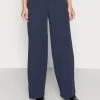 Anna Field BUTTON WAIST WIDE LEG PANTS - Pantalones - Dark Blue, Mujer -Anna Field Ventas 2022 b5a21e464a5b4e78ba81fb51e43c0a58