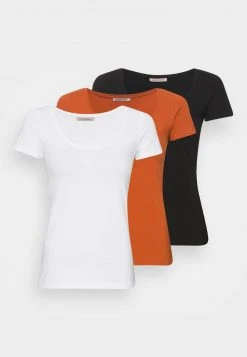 Anna Field 3 PACK - Camiseta Básica - Black/white/brown, Mujer -Anna Field Ventas 2022 b70662b8415646519d4cfb20491cb807