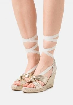 Anna Field LEATHER - Sandalias De Cuña - Gold, Mujer