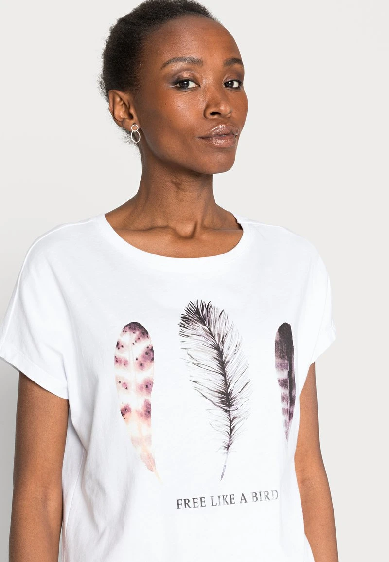 Anna Field FRANCESCA FREE LIKE A BIRD FEATHER TEE - Camiseta Estampada - White, Mujer 7 Anna Field FRANCESCA FREE LIKE A BIRD FEATHER TEE - Camiseta Estampada - White, Mujer - Imagen 5