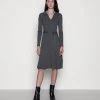 Anna Field POLO MIDI DRESS - Vestido De Punto - Mottled Dark Grey, Mujer