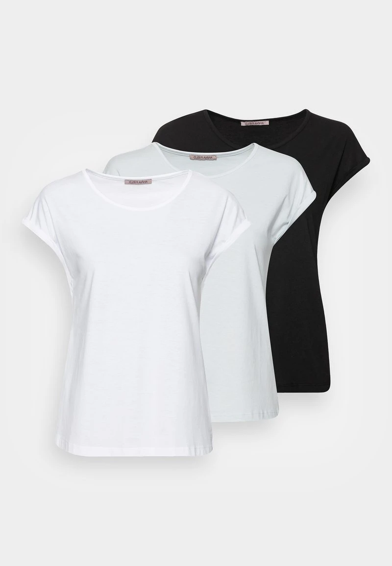 Anna Field 3 PACK - Camiseta Básica - Black/white/light Blue, Mujer 7 Anna Field 3 PACK - Camiseta Básica - Black/white/light Blue, Mujer - Imagen 5