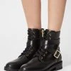 Anna Field LEATHER - Botines Con Cordones - Black, Mujer