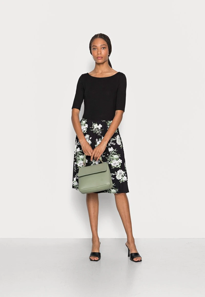 Anna Field BOAT NECK PRINT DRESS WITH SOLID SKIRT - Vestido Ligero - Black, Mujer 4 Anna Field BOAT NECK PRINT DRESS WITH SOLID SKIRT - Vestido Ligero - Black, Mujer - Imagen 2