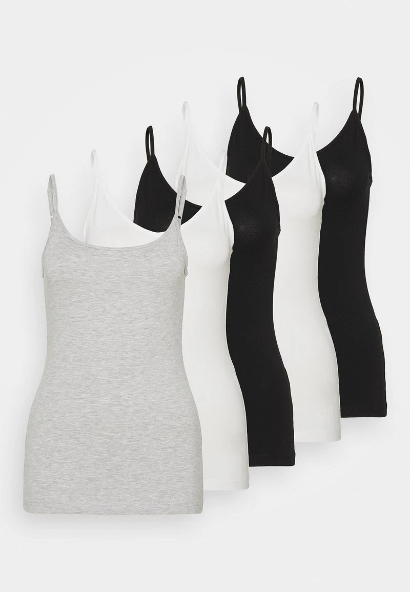 Anna Field 5 PACK - Top - Black/white/mottled Light Grey, Mujer 3 Anna Field 5 PACK - Top - Black/white/mottled Light Grey, Mujer