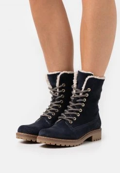 Anna Field Botines Con Cordones - Blue, Mujer