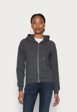 Anna Field SLIM FIT SWEAT JACKET - Sudadera Con Cremallera - Mottled Dark Grey, Mujer