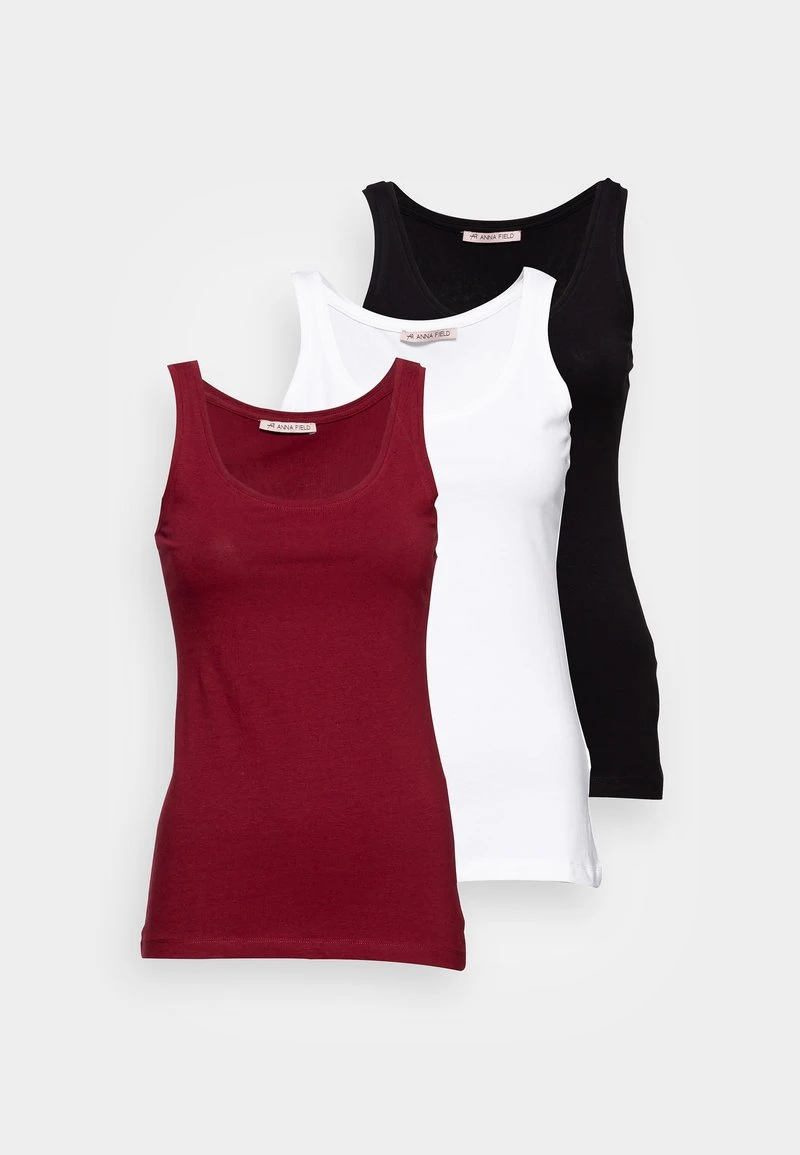 Anna Field BASIC TANK 3er Pack - Top - Black/white/dark Red, Mujer 8 Anna Field BASIC TANK 3er Pack - Top - Black/white/dark Red, Mujer - Imagen 6